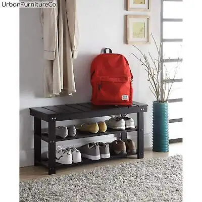 Entryway Mudroom Home Office Wooden Shoe Rack Storage Bench Shelves Furniture US • $106