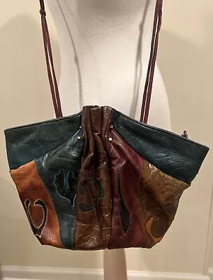 Vtg Sharif Mixed Exotic Leather Shoulder/Crossbody Handbag • $30