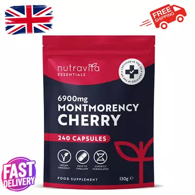 Montmorency Cherry 6900mg | 240 Capsules | Tart Cherry Extract | Vegan Made- UK • £10.99
