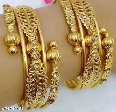 Bollywood Bride Fashion 22k Gold Plated Faux Indian Jewelry Women Bangles Set • £13.86