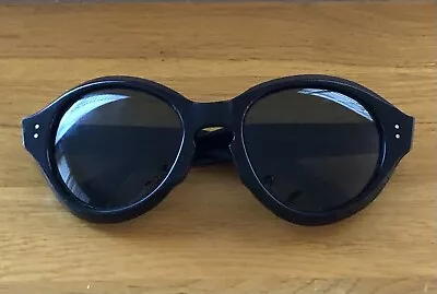 Vintage OLEG CASSINI Made In France Black W/ Glass Lenses Oversized Sunglasses • $70