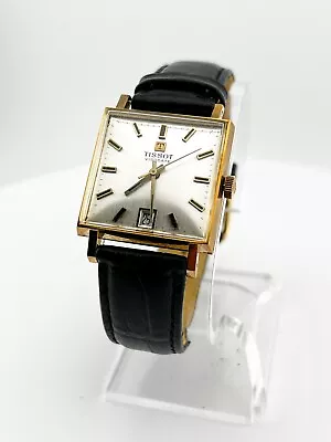 TISSOT Visodate Hand Winding Square Gold Champagne Dial Vintage Mens Watch • $299.99