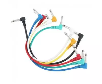 $13.95 • Buy Set Of 6 Pack Mono Angled Leads Cables Patch For Guitar Effect Pedal 6.35mm Jack