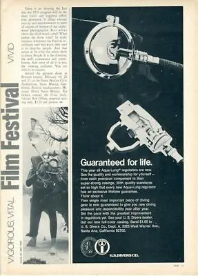 1970 U.S. Divers PRINT AD Scuba Diver Aqua-Lung Tank Regulator • $9.99