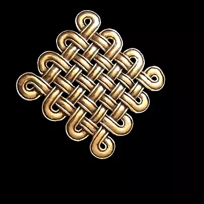 Vintage Gold Metropolitan Museum Of Art PML  Celtic Knot Weave Brooch Pin J1 • $39.99