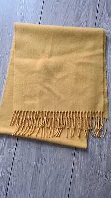 £30 • Buy Vintage Burberry 100% Cashmere Yellow Scarf