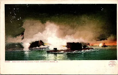 Vtg Hampton Roads VA Monitor & Merimac Fight Battle Ironclads 1904 Postcard • $14.99