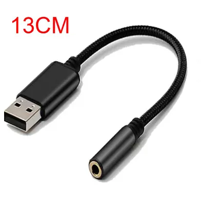 13CM USB Type A To 3.5mm Adapter Cable To AUX Female Audio Headphone Jack USA • $9.75
