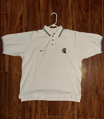 Vintage Nike Team Michigan State Spartans Athletic Polo Size Medium • $19.99