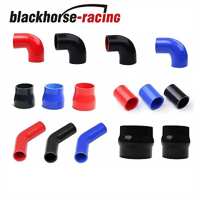 Straight 45/90 Degree Silicone Hose Reducer Hump Intercooler Turbo Coupler Black • $6.60