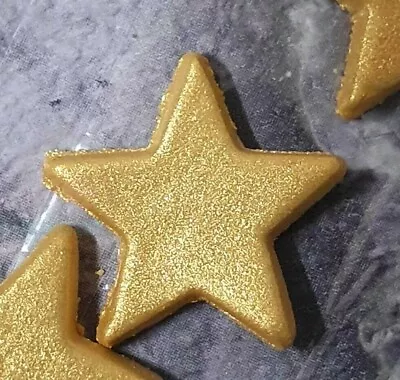 Edible Gold Lustre Sugar Star Cake Decorations X 12 Cup Cakes  • £4.28