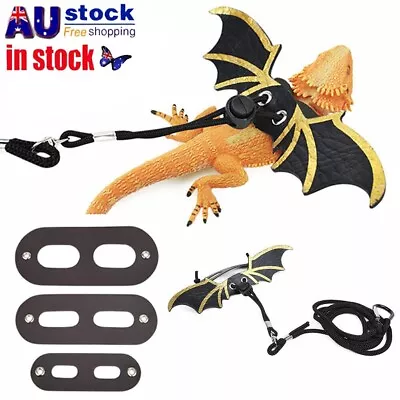 Lizard Harness Leash Bearded Dragon+Cool Leather Wings Reptile Adjustable AU • $12.69