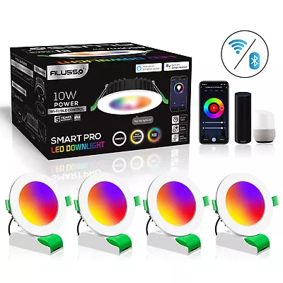 LED Wi-Fi Downlight Bluetooth Smart Recessed Light 90mm RGB Alexa Google Spot • $19.99