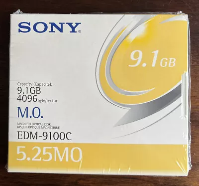 SONY EDM-9100C - 9.1GB R/W Optical Disk  5.25” MO - New/Sealed • $35