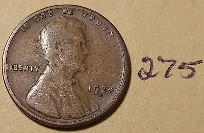 1924-S Lincoln Wheat Cent       #275 • $2.02