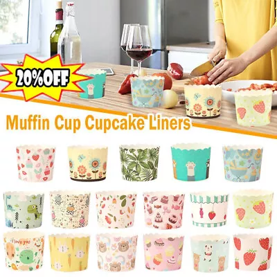£5.22 • Buy 50pcs Disposable Wrappers Large Paper Cake Baking Cup Cupcake Muffin Cases 2023