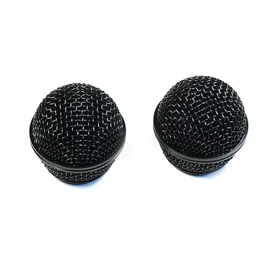 (D43) 2x Mesh Microphone Grille Fits Shure SM58 65SD Die-Cast Black Plated • $11.99