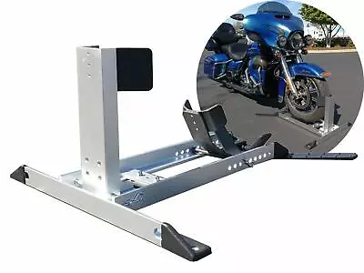 Motorcycle Adjustable Wheel Chock Floor Bike Stand Truck Bed Floor Tie Down Hook • $199.01