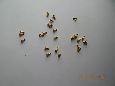 BRASS FLAT HEAD SLOTTED MACHINE SCREWS.  4/40 X 5/16  20 PCS. NEW • $7.98