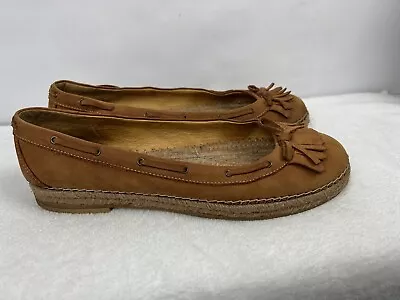 Michael Kors Women's Brown Espadrilles Suede/Leather Flats Slip On Shoes • $23.87