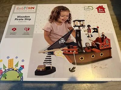 Littletown Wooden Pirate Ship 8 Piece  • £29.99