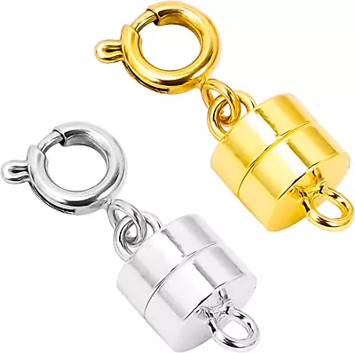2 Pcs Magnetic Clasp Converter For Necklace Clasps Closures Connector Gold And S • $12.21