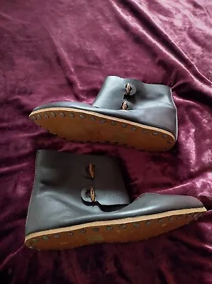 Viking / Saxon Reenactment Larp Jorvik  High Quality Leather Boots Size UK 9 • £69