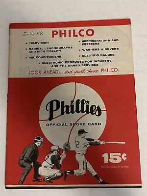 1958 MILWAUKEE Braves PHILADELPHIA Phillies Program HANK AARON Spahn ASHBURN • $20.69