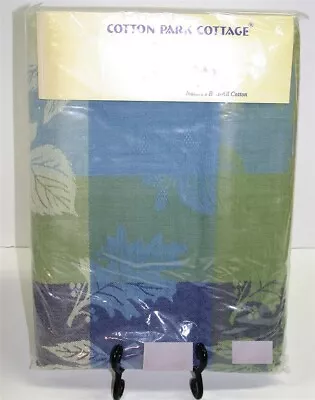 Cotton Park Cottage Tablecloth~Green Blue Damask ~ 60  X 84  Rectangular *NEW* • $17.99