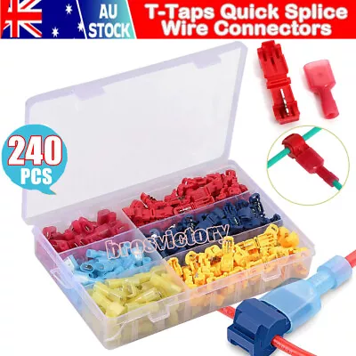 240X Quick Electrical Cable Connector Snap Splice Lock Wire Crimp T-Tap Terminal • $20.55