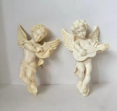 Vintage Bianci Cherub Angel Hanging Figurine Pair • 5”Ht Made In Italy • $18.69