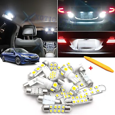 White LED Interior Lights Reverse Package Kit + Tool For Honda Accord 2013-2017 • $16.99