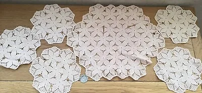 Vintage 6x Piece Cotton/Blend Flower Doily Set • £4