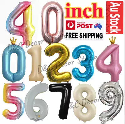 $5.50 • Buy 40 100cm Number Helium Foil Balloon 18years Anniversary Kids Birth Party Wedding