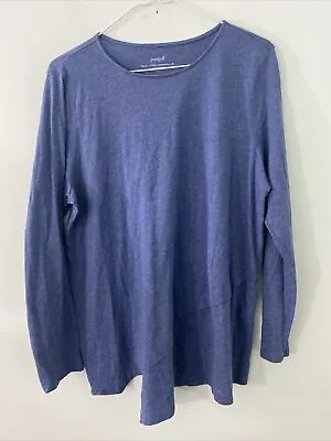 Purejill J Jill Pure Jill Elliptical Layered Top Tee Knit Top Periwinkle Blue L • $18