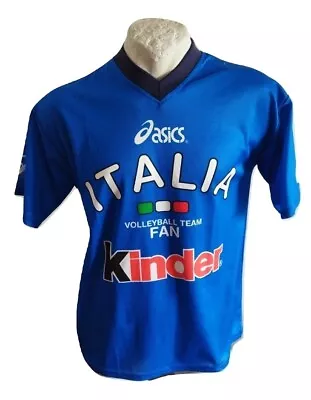 Shirt Asics Volleyball Italy Kinder Fan T-Shirt Size XL Jersey Vintage • $39.16