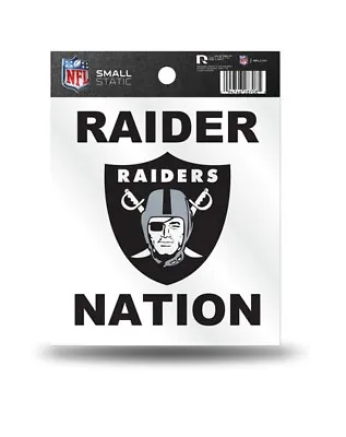 Oakland Raiders  Raider Nation  Static Cling Sticker NEW!! Window Or Car!  • $8.99