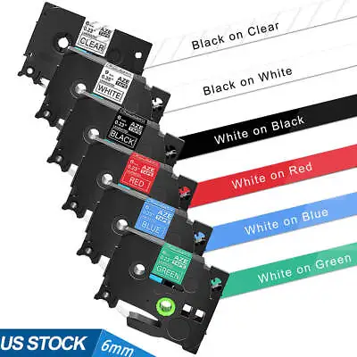 Compatible For Brother P-Touch Label Maker TZ TZe Tape 6MM Cartridges All Colors • $4.03