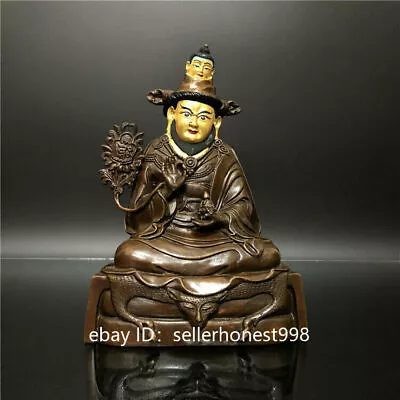 Tibet Buddhism Lama Guru Master Nyingpo Buddha Bronze Statue 18cm • $259