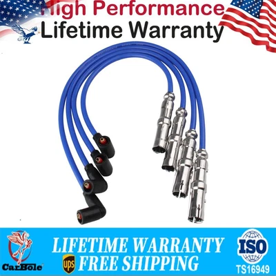$20.59 • Buy 4X Spark Plug Wires Set For Volkswagen VW Beetle Bora Golf GTI Jetta 2.0L 27588
