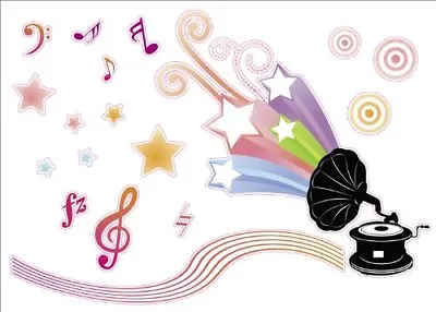 Music Artwork Kids Living Bedroom Decor Wall Sticker Decal 15 W X 23 H • $5.49