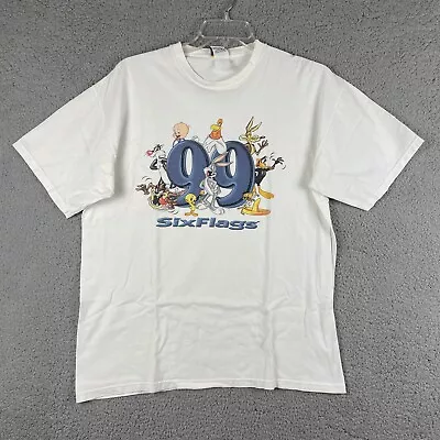 Vintage 1999 Six Flags Theme Parks Warner Bros T-Shirt Size XL • $29.99