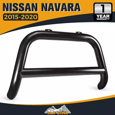 Matt Black Steel Nudge Bar Grille Bumper Guard For Nissan Navara NP300 2015-2020 • $199.95