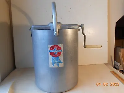 RARE VINTAGE STREAMLINER 5 MINUTE ICE CREAM FREEZER MAKER ALUMINUM 1950 S HEAVY • $42.99