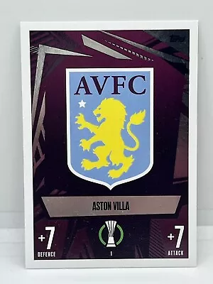 Topps Match Attax 2023/24 #001 Team Crest Badge Aston Villa Base Card • £2.25