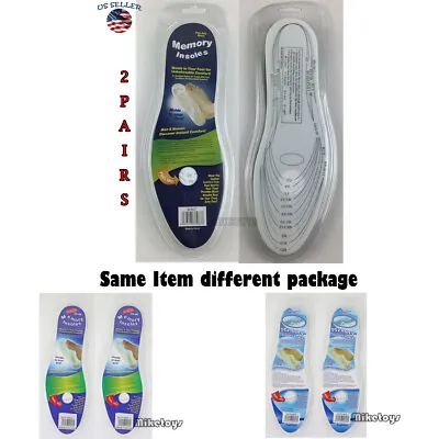 2 Pairs Memory Foam Insoles Unisex Fits Any Shoe Size Cushion Feet Pad Heel (1) • $6.95