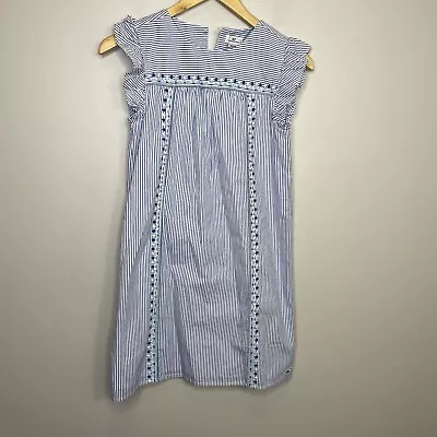 Vineyard Vines Blue White Sleeveless Shift Dress Embroidered Girl's Size 12 NWT • $14.95