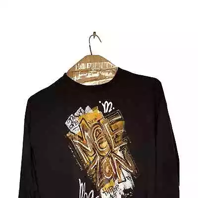 Meezan Art Couture Hip Hop Mens Size XL Black Lined Sweater Sweatshirt Vintage • $10