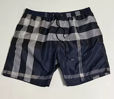 Burberry Men’s 2XL Lined Swim Trunks Blue Plaid Shorts *Read* • $199.99