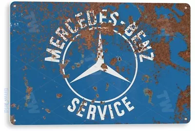 Mercedes-Benz Service Sign Parts Service Auto Shop Garage Tin Sign A492 • $10.25